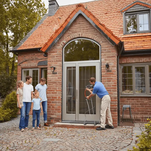 Próg niskoprofilowy drzwi pivot z przekładką termiczną i uszczelnieniem - klasa wodoszczelności